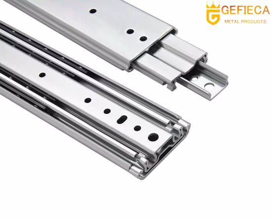 Diapositiva del cajón del rodamiento de bolitas de la carga pesada de 500 libras de la extensión completa de 3 pliegues de la anchura de 76m m