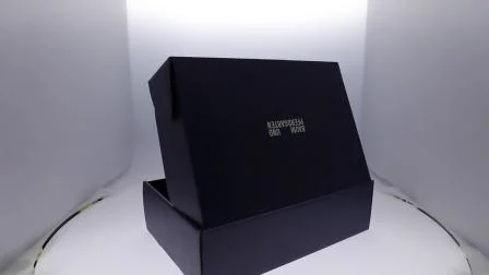 Cajas de embalaje personalizadas con hoja de oro que sella el cajón de papel de regalo negro con logotipo personalizado